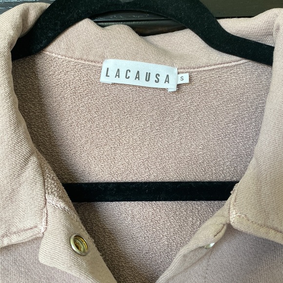 Light lavender/grayish Knit Jacket from Lacausa. Size Small. New with tags. - Picture 2 of 5